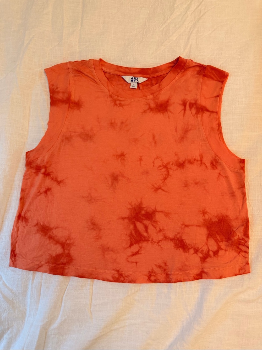 JoyLab Orange Tie-Dye Muscle Tee